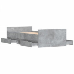 Berkfield Bed Frame With Headboard And Footboard Concrete Grey 90X200 Cm - thumbnail 5