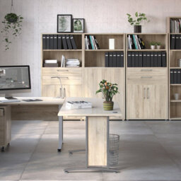 Furniture To Go Prima Bookcase 2 Shelves With 2 Drawers And 2 Doors In Oak - thumbnail 6