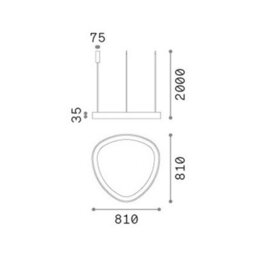 Ideal Lux Luminosa Gemini Integrated Led Pendant Ceiling Light Brass 6600Lm 4000K - thumbnail 2