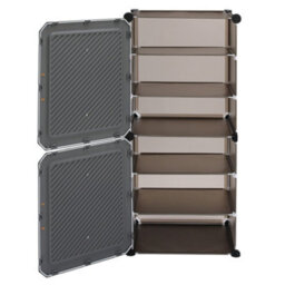 Living And Home Dark Grey Home Entryway Large Capacity Multi-Layer Shoe Cabinet 44X32X92Cm - thumbnail 3