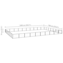Berkfield Durable Dog Kennel Black 70 M2 Steel - thumbnail 6