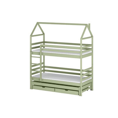 Arte Olive Dalia Bunk Bed With Trundle And Storage W198Cm - Nature-Inspired Triple Sleeper For Flexible Family Living - image 1