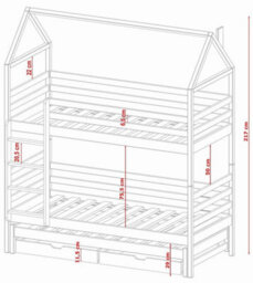 Arte Olive Dalia Bunk Bed With Trundle And Storage W198Cm - Nature-Inspired Triple Sleeper For Flexible Family Living - thumbnail 2