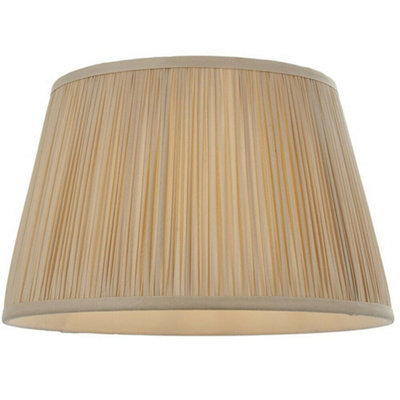 "12"" Elegant Round Tapered Drum Lamp Shade Oyster Gathered Pleated Silk Cover" - image 1
