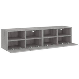 Berkfield Durable Tv Wall Cabinets 2 Pcs Grey Sonoma 60X30X30 Cm Engineered Wood - thumbnail 7