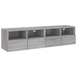 Berkfield Durable Tv Wall Cabinets 2 Pcs Grey Sonoma 60X30X30 Cm Engineered Wood - thumbnail 1