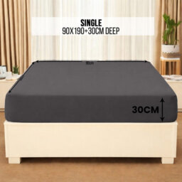 Aspire Homeware Charcoal Fitted Sheet-(30Cm) Deep Hotel Quality -Breathable Fitted Bed Sheets Single (L)190Cm X (W)91Cm - thumbnail 7