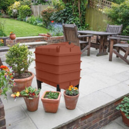 Original Wormery Tiger Wormery 4 Tray Vermicomposting System - Terracotta, Includes Lime Mix, Coir Block & Fine Mesh, 4-Tray Kit - thumbnail 4