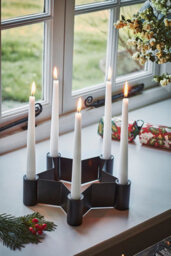 Ivyline Star Shaped Centrepiece Dinner Candle Holder - Mild Steel - L25 X W25 X H7 Cm - Black - thumbnail 4