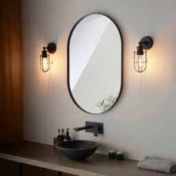 Matt Black Industrial Caged Bathroom Wall Light - Ip44 Rated - Knurled Detailing - thumbnail 4