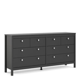 Furniture To Go Madrid Double Dresser 4+4 Drawers In Matt Black - thumbnail 1