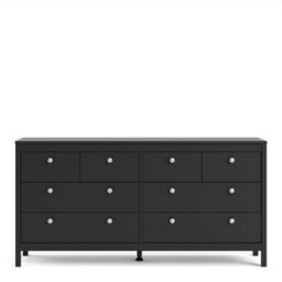 Furniture To Go Madrid Double Dresser 4+4 Drawers In Matt Black - thumbnail 2