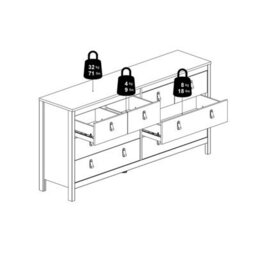Furniture To Go Madrid Double Dresser 4+4 Drawers In Matt Black - thumbnail 9