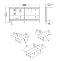 Furniture To Go Madrid Double Dresser 4+4 Drawers In Matt Black - thumbnail 8