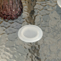 Outsunny Outdoor Round Dining Table Tempered Glass Top W/ Parasol Hole 80Cm - thumbnail 7