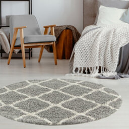 The Rugs Moroccan Shaggy Rugs And Runners Soft  High Pile Grey And Ivory Living Room Kitchen Hallway 710 - thumbnail 2