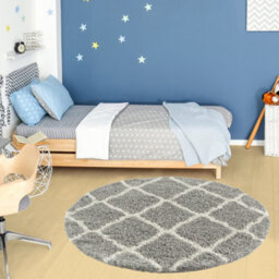 The Rugs Moroccan Shaggy Rugs And Runners Soft  High Pile Grey And Ivory Living Room Kitchen Hallway 710 - thumbnail 3