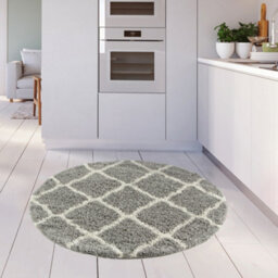 The Rugs Moroccan Shaggy Rugs And Runners Soft  High Pile Grey And Ivory Living Room Kitchen Hallway 710 - thumbnail 4