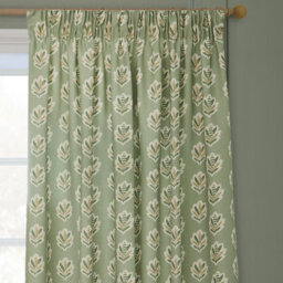 Sanderson Sessile Leaf Printed Room Darkening Pencil Pleat Curtain Pair Sage (W)229Cm X (D)137Cm - thumbnail 3