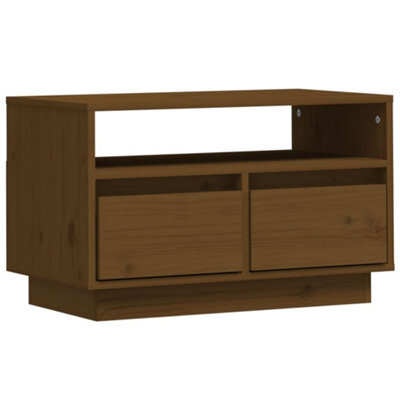 Berkfield Durable Tv Cabinet Honey Brown 60X35X37 Cm Solid Wood Pine - image 1