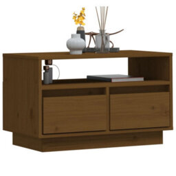 Berkfield Durable Tv Cabinet Honey Brown 60X35X37 Cm Solid Wood Pine - thumbnail 4