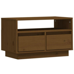Berkfield Durable Tv Cabinet Honey Brown 60X35X37 Cm Solid Wood Pine