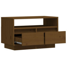 Berkfield Durable Tv Cabinet Honey Brown 60X35X37 Cm Solid Wood Pine - thumbnail 7