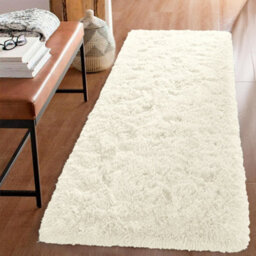 Ameha Cream Shaggy Area Rugs For Hallway Runner Anti-Slip Soft Fluffy Thick Pile Rug Non-Shedding, 60 X 220 Cm - thumbnail 2