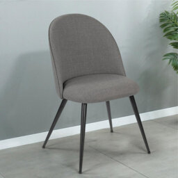 Taylor & Brown 2 X Dining Chairs, Fabric Upholstered With Padded Seat And Metal Legs For Dining Room, Kitchen, Restaurant - Grey - thumbnail 3