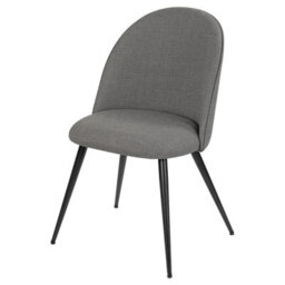 Taylor & Brown 2 X Dining Chairs, Fabric Upholstered With Padded Seat And Metal Legs For Dining Room, Kitchen, Restaurant - Grey - thumbnail 2