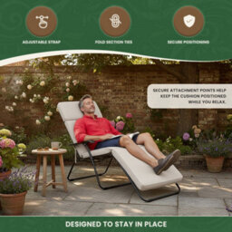 Garden Market Place Garden Furniture Cushion- Cushion For Garden Steamer Chair In Beige - thumbnail 5