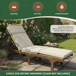 Garden Market Place Garden Furniture Cushion- Cushion For Garden Steamer Chair In Beige - thumbnail 8