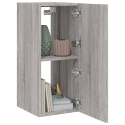 Berkfield Tv Wall Cabinet With Led Lights Grey Sonoma 30.5X35X70 Cm - thumbnail 7
