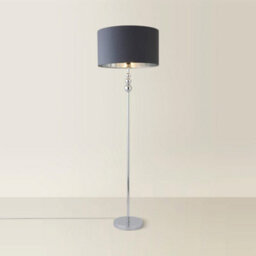 Valuelights Marissa Chrome Stacked Ball Floor Lamp With Charcoal With Chrome Inner Lamp Shade - thumbnail 6