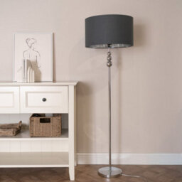 Valuelights Marissa Chrome Stacked Ball Floor Lamp With Charcoal With Chrome Inner Lamp Shade - thumbnail 3