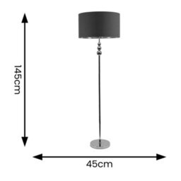 Valuelights Marissa Chrome Stacked Ball Floor Lamp With Charcoal With Chrome Inner Lamp Shade - thumbnail 4