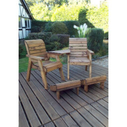 Marlborough Deluxe 2 Seat Angled Lounger Set With 2 X Chair Cushion Green & 1 X Fitted Cover - thumbnail 2