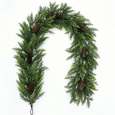 Swantex 1.8M Cypress Cone Christmas Garland - Green