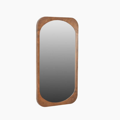 Furniturebox Uk Finley Walnut Wood Medium Rectangle 104X65Cm Wall Mirror - image 1