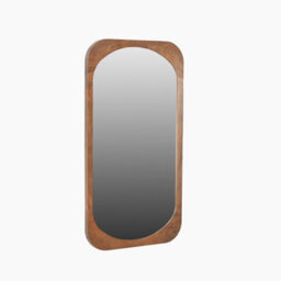 Furniturebox Uk Finley Walnut Wood Medium Rectangle 90X50Cm Wall Mirror