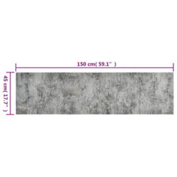 Vidaxl Kitchen Rug Washable Beton 45X150 Cm Velvet - thumbnail 3