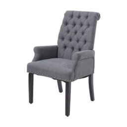 Thehotsale Grey Modern Upholstered Dining Chair 56.5 X 56.5 X 105Cm - thumbnail 2