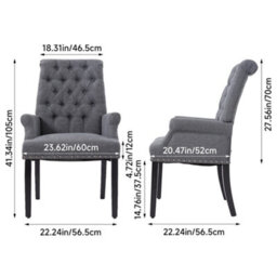 Thehotsale Grey Modern Upholstered Dining Chair 56.5 X 56.5 X 105Cm - thumbnail 6