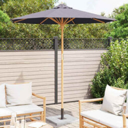 Berkfield Garden Parasol Dark Grey 217 X 217 X 230 Cm Bamboo - thumbnail 3