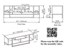 Decorotika Astona Tv Stand Tv Unit For Tvs Up To 55 Inch Black Marble Effect And Black - thumbnail 5