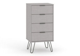 Core Products Augusta Grey Industrial 4 Drawer Narrow Chest H90.3Cm X W45.0Cm X D39.5Cm - thumbnail 4