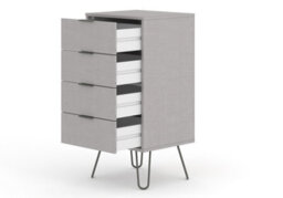 Core Products Augusta Grey Industrial 4 Drawer Narrow Chest H90.3Cm X W45.0Cm X D39.5Cm - thumbnail 5