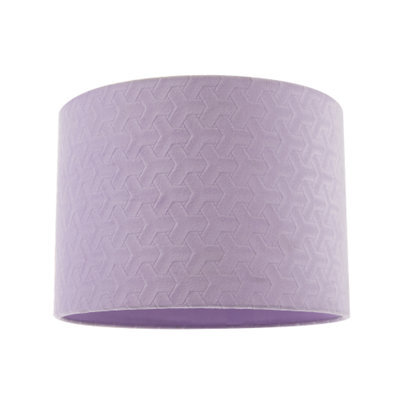 Happy Homewares Modern Lilac Velvet Fabric Drum Lampshade With Inner Cotton Lining - image 1