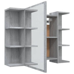 Walplus Bathroom Mirror Cabinet Grey Sonoma 80X20.5X64Cm Engineered Wood - thumbnail 5
