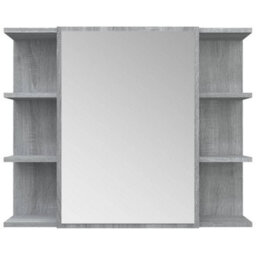 Walplus Bathroom Mirror Cabinet Grey Sonoma 80X20.5X64Cm Engineered Wood - thumbnail 6